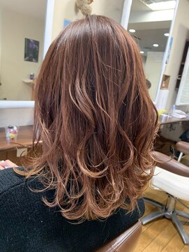 ベルベットヘア 千早店(Velvet hair) アプリコットピンクベージュ 【福岡 聖容】