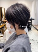 ショートボブ/黒髪/前髪