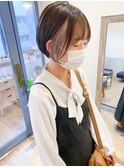 20代30代40代丸みショートひし形インナーカラー大人可愛い耳かけ