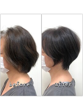 テルミークリニカルデザイン 北千里 ショート比較ショートボブ絶壁解消襟足長め後頭部ふんわり
