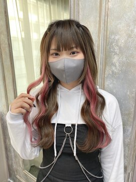 ガルボヘアー 名古屋栄店(garbo hair) #名古屋#栄#プルエクステ#インナーカラー#ハーフツイン#10代