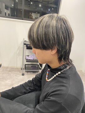 ナンバー(number+) 20代30代メンズ韓流マッシュウルフホワイトハイライト