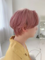 ミュー(Mu)&nbsp;韓国風センターパート＋ペールピンク