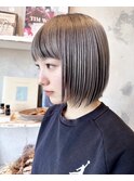 ダブルカラーミルクティーベージュカラーケアブリーチ韓国ボブ