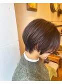 丸みショートショートボブ前髪なし