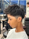 スパイキーショートザクザクショートアップバングツーブロック