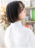 ■かきあげバングイヤリングカラー黒髪ボブ302北浦和20代30代