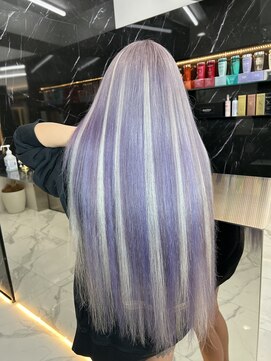 ラピス 渋谷本店(Lapis) ハイライトエクステ/パープルカラー/ハイトーン/髪質改善/ギャル