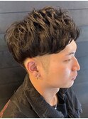 ツーブロックマッシュ ダウンパーマ フェード メンズパーマ