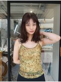 レイヤーカット/前髪あり/赤み消しカラー/顔まわりレイヤー