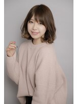 ルルディ バイ アフロディーテ銀座(luludi by APHRODITE)&nbsp;ミディアム/デザインカラー/シルキーベージュ/斜めバング/銀座