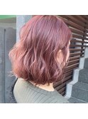 ボブ×ピンクカラー