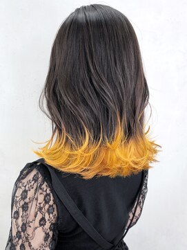 アルバム 銀座(ALBUM GINZA) 裾カラーイエローミディ_セシルカットココアブラウン_ba301853