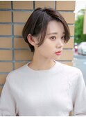 ショートボブ×かきあげパート