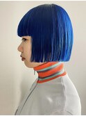 鮮やかブルーボブ