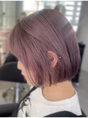 ボブ前髪タッセルボブ切りっぱなしボブハイトーンラベンダー