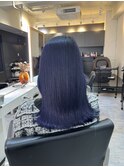 グレージュマチルダボブインナーグレージュ 前髪ブルーブラック