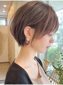 アプリコットオレンジくびれヘアハイライトカラー名古屋ショート