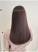 【髪質改善】ピンクベージュ×サラ艶ストレート