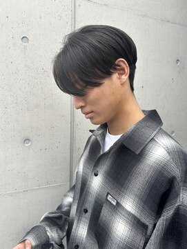 アチーブティルスマートサロン 豊川末広通店(achieve till Smart Salon) メンズカット黒髪マッシュリバースセンターパート20代30代40代