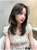 韓国レイヤーカット/ハッシュカット/センター分け