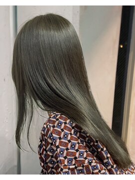 アリー 原宿 表参道(ALLY) ALLY松村 ブリーチなしカラーで叶えるオリーブグリーン
