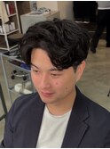 くせ毛風ツーブロック刈り上げパーマ