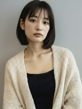フレイムス ヘアアンドリラックス 戸田店(Frames hair&relax) 20代30代40代◎前下がりボブ/ストレート/暗髪グレージュ戸田