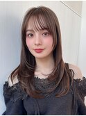 バタフライレイヤー/スモーキーブラウン/似合わせカット