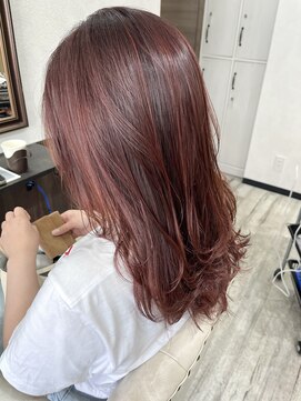ベルヘアーデザイン 堺東(Belle hair Design) イメチェンピンクブラウンイルミナカラーレイヤーカット堺東