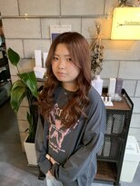ファスナー(fustener) ロング×オレンジベージュ