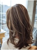 白髪ぼかし脱白髪染め似合わせレイヤーカット40代50代60代