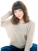 イグレックビス(igrek bis) IGREKBISジグザグバング×ブルージュ×3Dカラー×ミニマムボブ