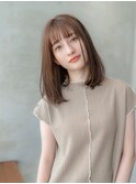 大人かわいい前髪セシルカットココアブラウンフリンジウェーブ