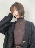 "ボブカット×ナチュラルブラウン"
