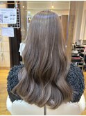 コテ巻きセット　モーブ系　ブリーチ履歴有り