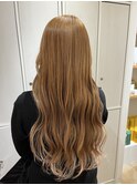 【ミルクティーベージュ×ゆる巻きロング】
