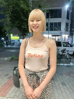 ラパンセ ブラン(LA PENSEE BRUN)&nbsp;【LAPENSEE yuyama】ブロンド×切りっぱなしボブ