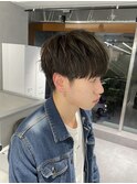 メンズカット マッシュショート ハイライト アッシュカラー