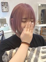 レガロヘアーデザイン(Regalo hair design)&nbsp;Regalo☆フェイスレイヤー切りっぱなしボブ×ペールピンク