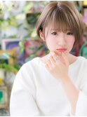 前下がりハイトーンカラー小顔ボブショートc6志木20代30代40代