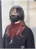 ロングウルフ×ピンクインナーカラー