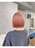 コーラルピンク/レディースボブ/ピンクカラー