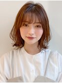 前髪 外ハネボブ チェリーブラウン ミニウルフ"