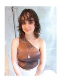 レイヤーカット癖毛レイヤーウルフカットミディアムレイヤー