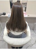 ブリーチ２回ハイライト×ミルクティーベージュ