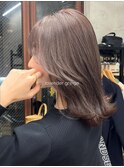 ラベンダーグレージュ/秋カラー/ブリーチなしダブルカラー恵比寿
