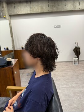 タメ(tame-) サーフカール/フェザーパーマ/ブルーブラック【都賀/メンズ】