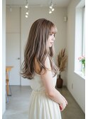 レイヤーロングベージュ20代30代40代くびれエクステ韓国ヘア