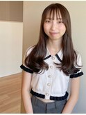 王道ロングの1カール/艶ブラウンカラー/キュートロング